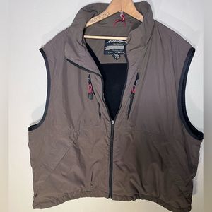 Eddie Bauer Finest Quality Outdoor Outfitters Dk Grey Vest Fleece Lined
